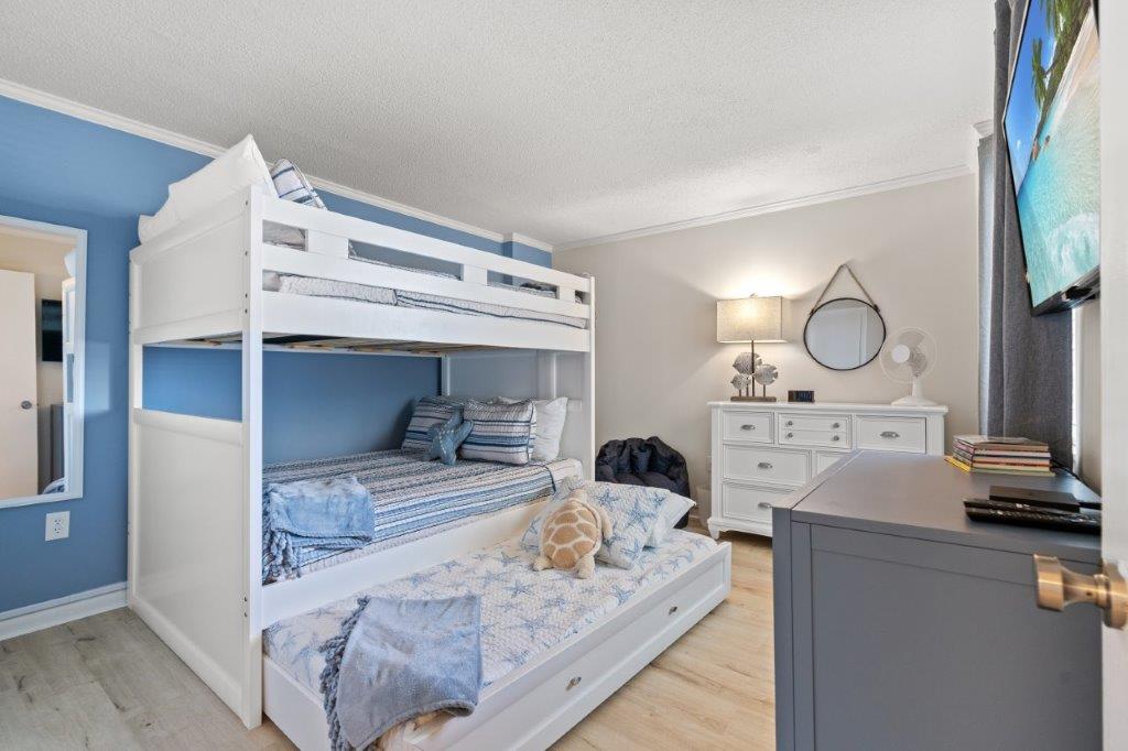 Bedroom with blue accents